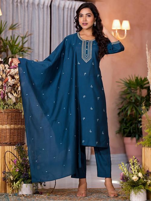 women embroidered kurta pant set with duaptta - 21680513 - Very Small Image - 1