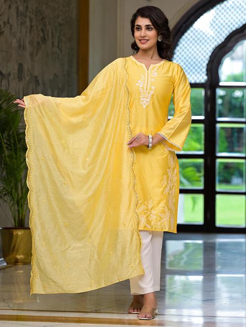 women embroidered kurta pant set with duaptta - 21680525 - Very Small Image - 1