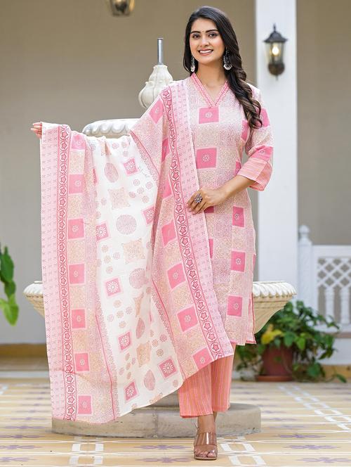 women printed kurta pant set with dupatta - 21680537 - Very Small Image - 1