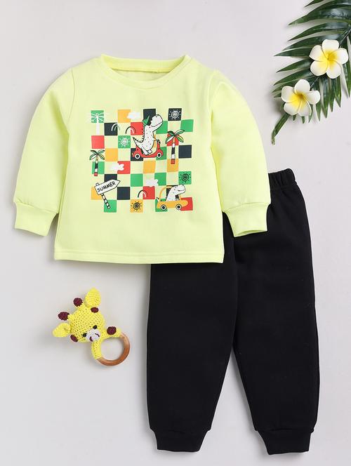 kids printed winter wear full length twin set - 21680629 - Very Small Image - 1