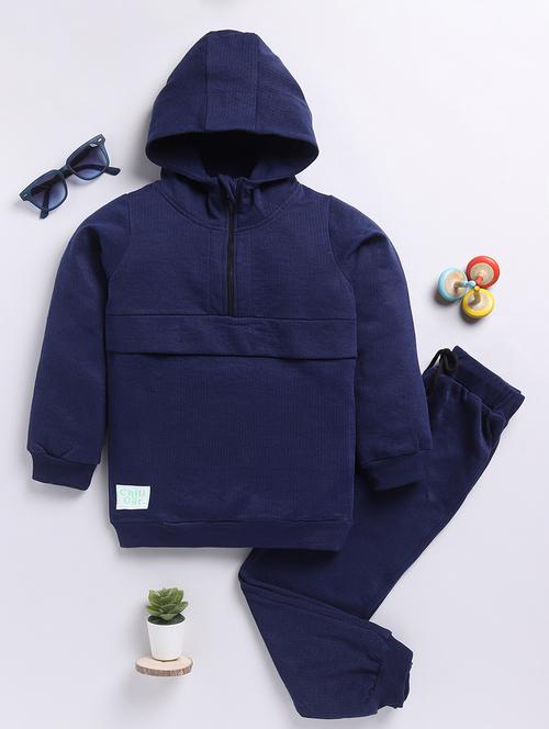 kids solid winter wear full length twin set - 21680646 - Very Small Image - 1