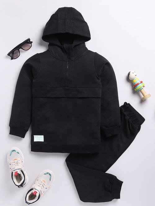 kids solid winter wear full length twin set - 21680650 - Very Small Image - 1