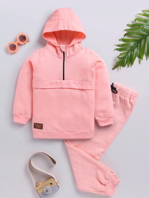 kids solid winter wear full length twin set - 21680651 - Very Small Image - 1