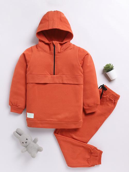 kids solid winter wear full length twin set - 21680653 - Very Small Image - 1
