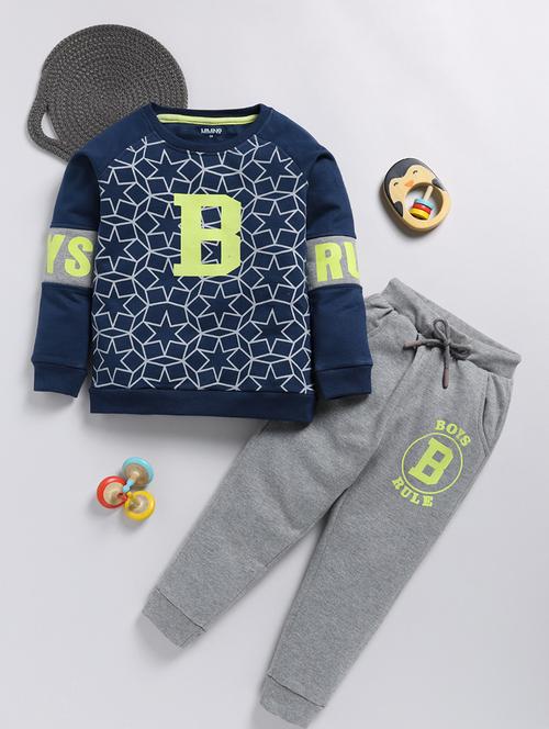 kids printed winter wear full length twin set - 21680656 - Very Small Image - 1