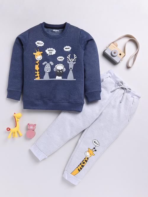kids printed winter wear full length twin set - 21680658 - Very Small Image - 1