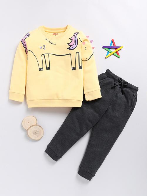 kids printed winter wear full length twin set - 21680667 - Very Small Image - 1