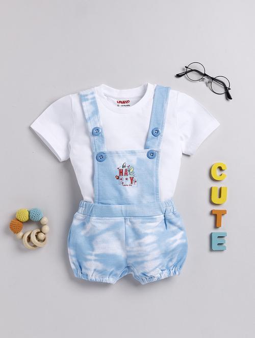 kids printed adjustable strap dungaree - 21680802 - Very Small Image - 1