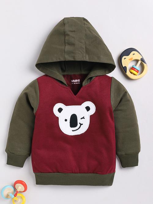 kids color blocked hooded long sleeves sweatshirt - 21680836 - Very Small Image - 1