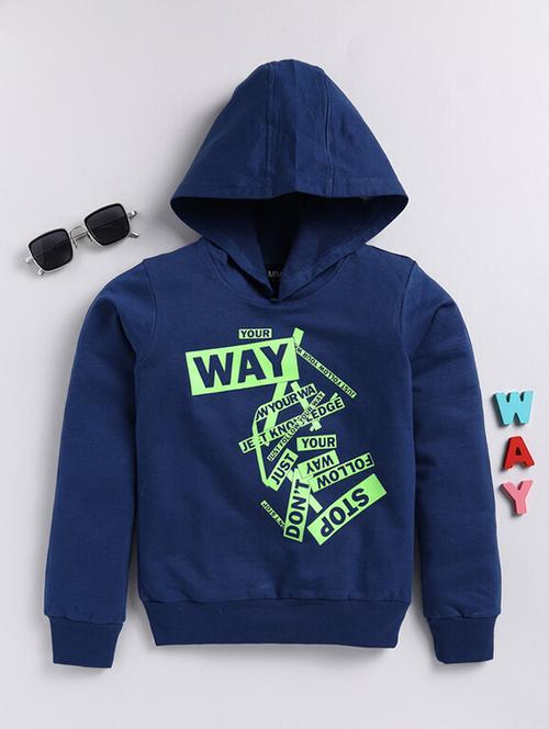 kids printed long sleeve hooded sweatshirt - 21680862 - Very Small Image - 1