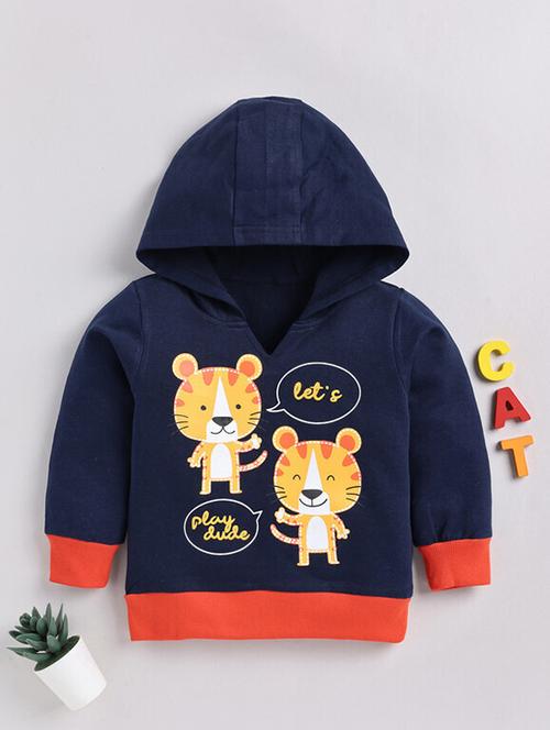 kids printed long sleeve hooded sweatshirt - 21680894 - Very Small Image - 1