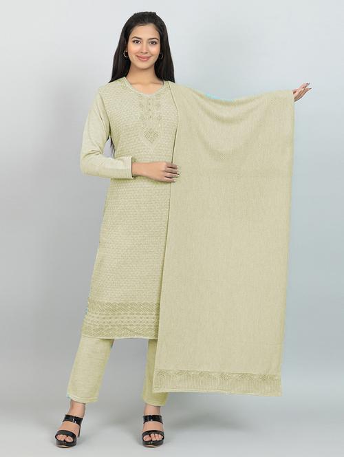 women self design long sleeve woollen suit set - 21680906 - Very Small Image - 1