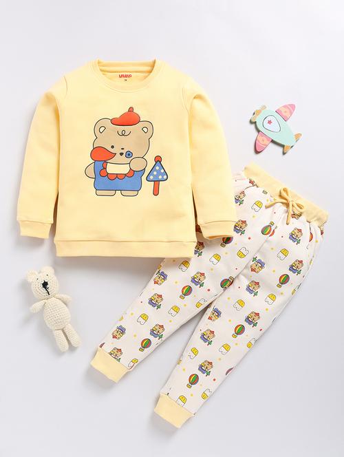 kids printed winter wear full length twin set - 21680962 - Very Small Image - 1