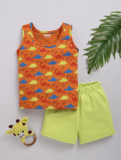 kids printed cotton shorts twin set - 21680967 - Very Small Image - 1