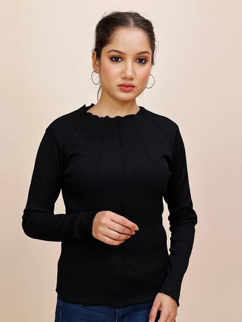 women solid long sleeves regular top - 21681423 - Very Small Image - 1