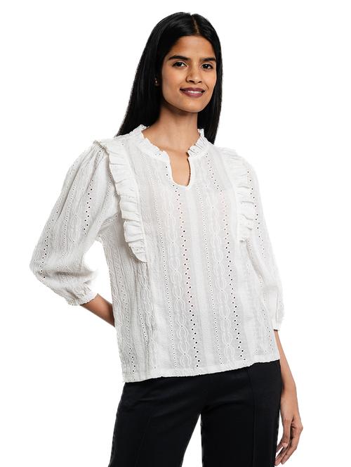 women mandarin neck solid regular top - 21681955 - Very Small Image - 1