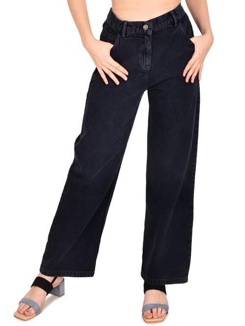 women charcoal plain mid rise denim jean - 21683252 - Very Small Image - 1