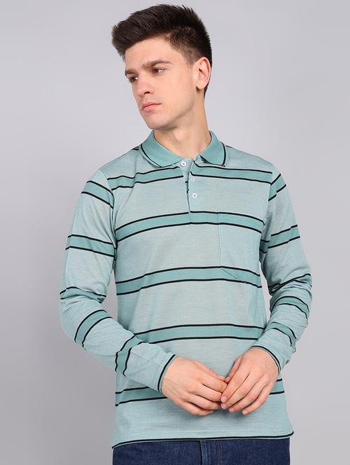 men striped long sleeve polo t-shirt - 21683307 - Very Small Image - 1