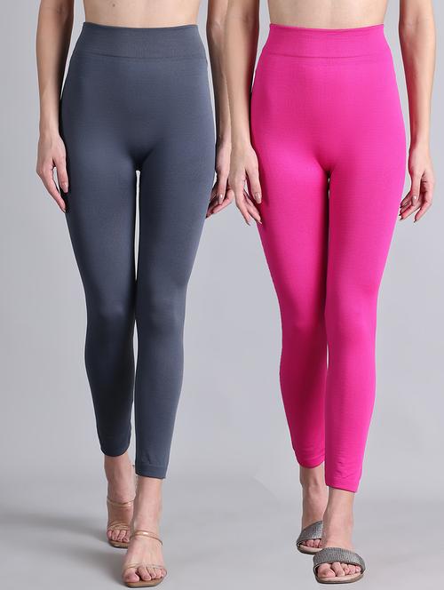 women pack of 2 solid woolen leggings - 21685391 - Very Small Image - 1