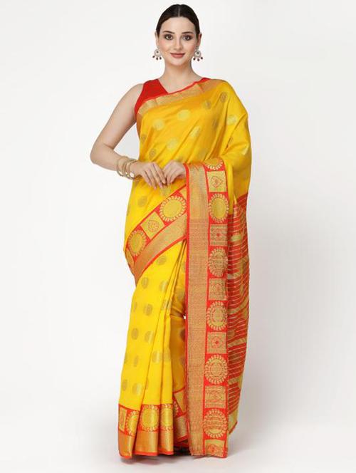 women self design banarasi saree with blouse - 21687155 - Very Small Image - 1