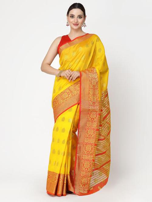 women self design banarasi saree with blouse - 21687166 - Very Small Image - 1