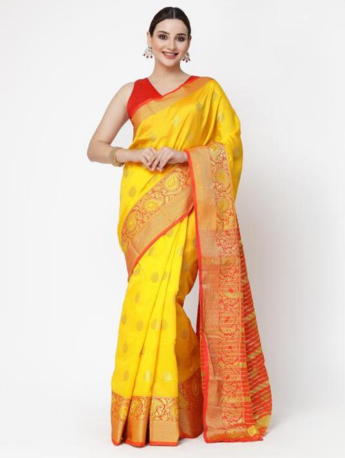 women self design banarasi saree with blouse - 21687180 - Very Small Image - 1