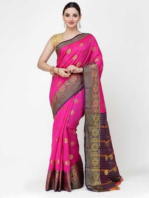 women self design banarasi saree with blouse - 21687186 - Very Small Image - 1