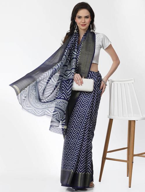 women printed casual wear saree with blouse - 21687199 - Very Small Image - 1