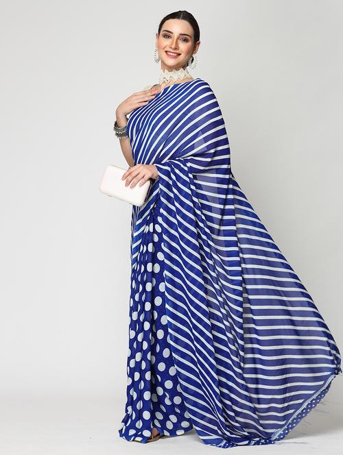 women printed casual wear saree with blouse - 21687243 - Very Small Image - 1