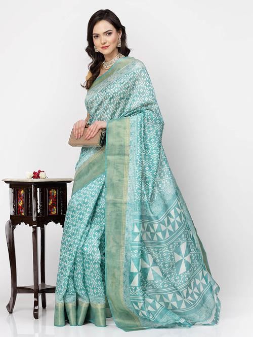 women printed casual wear saree with blouse - 21687257 - Very Small Image - 1