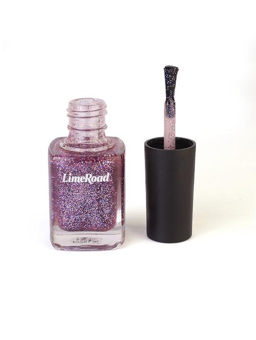 limeroad glitter quick drying long stay purple nail paint - 21687412 - Very Small Image - 1