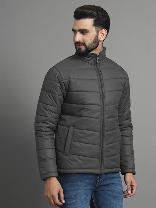 men long sleeves solid puffer jacket - 21687866 - Very Small Image - 1