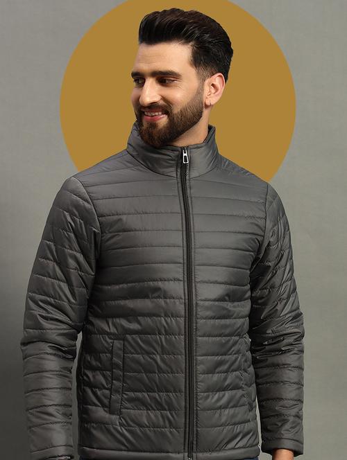 men long sleeves solid puffer jacket - 21687872 - Very Small Image - 1