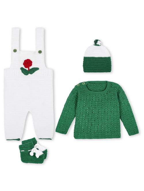 handmade knitted dungaree sweater with cap & shoes - 21688517 - Very Small Image - 1