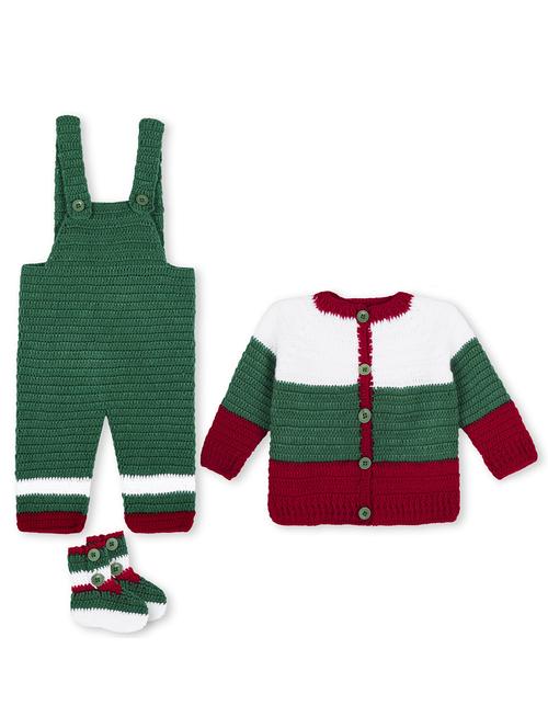 handmade knitted dungaree sweater with shoes - 21688520 - Very Small Image - 1