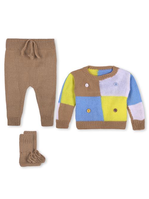 handmade crochet knitted pyjamas sweater cord set with and shoes - 21688539 - Very Small Image - 1