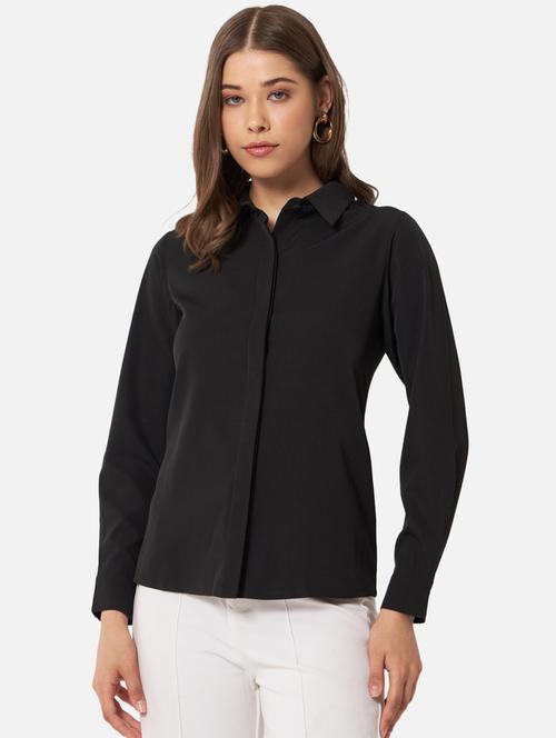 women long sleeves solid regular shirt - 21689879 - Very Small Image - 1