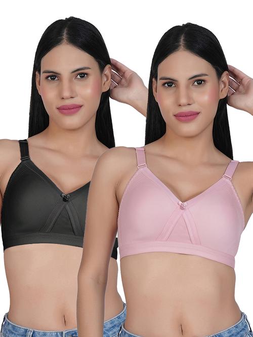 women pack of 2 solid full coverage bra - 21690464 - Very Small Image - 1