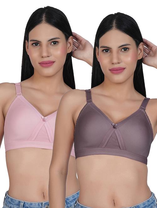 women pack of 2 solid full coverage bra - 21690482 - Very Small Image - 1