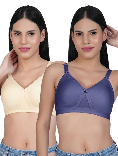 women pack of 2 solid full coverage bra - 21690489 - Very Small Image - 1
