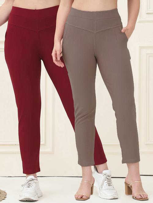 women pack of 2 solid jegging - 21690704 - Very Small Image - 1