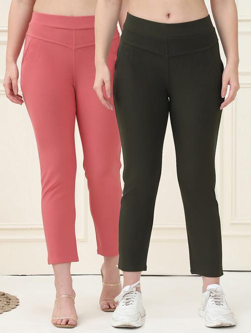 women pack of 2 solid jegging - 21690711 - Very Small Image - 1