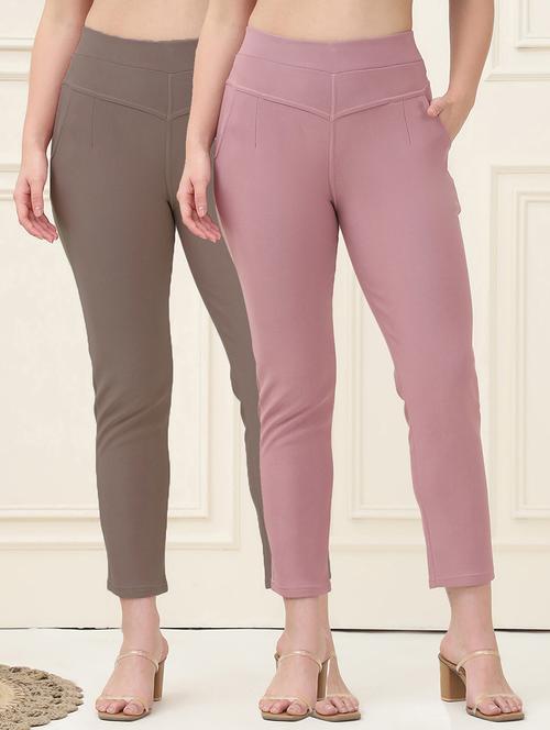 women pack of 2 solid jegging - 21690713 - Very Small Image - 1