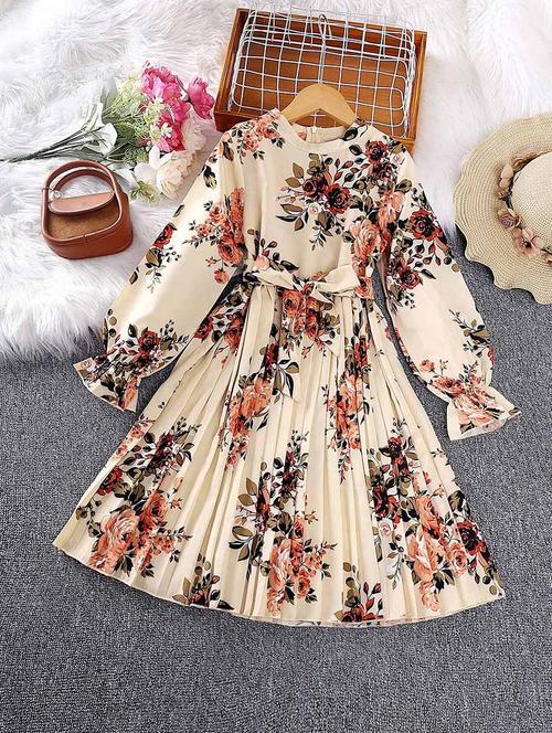 girls floral printed fit & flare maxi dress - 21691099 - Very Small Image - 1