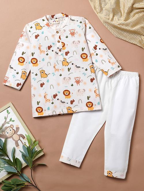 boys printed kurta bottom set - 21691480 - Very Small Image - 1