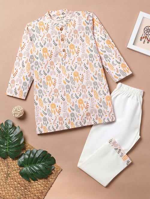 boys printed kurta bottom set - 21691485 - Very Small Image - 1