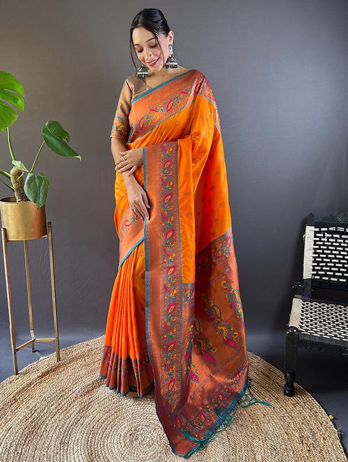 women self design paithani saree with blouse - 21691495 - Very Small Image - 1