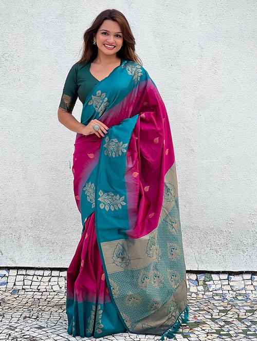 women self design kanjivaram saree with blouse - 21691498 - Very Small Image - 1