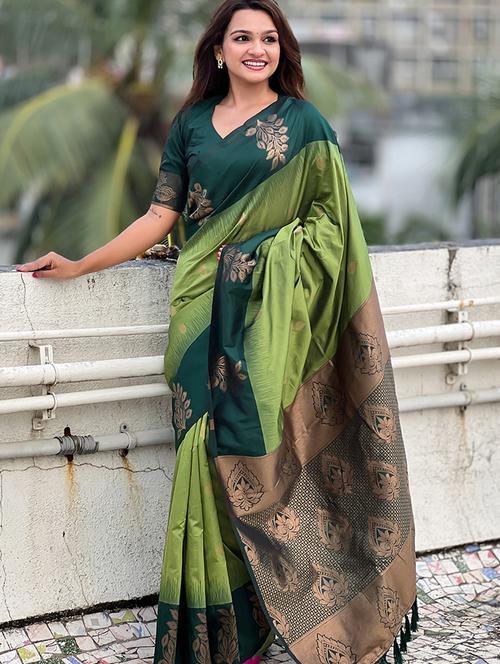 women self design kanjivaram saree with blouse - 21691499 - Very Small Image - 1