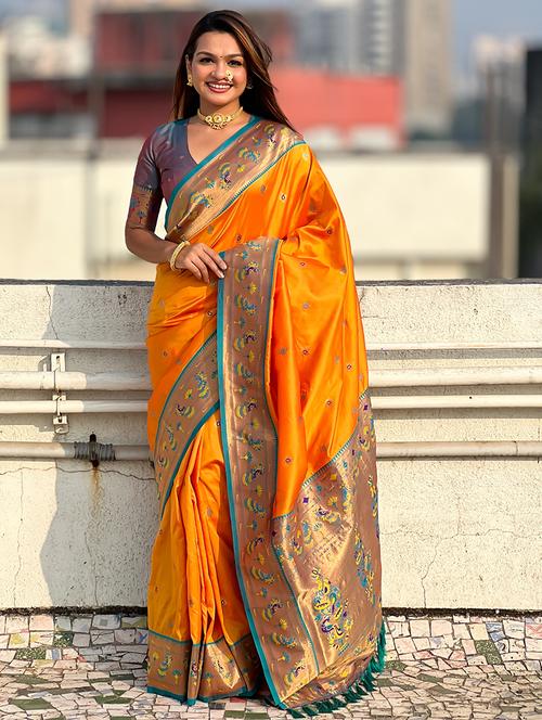 women self design paithani saree with blouse - 21691551 - Very Small Image - 1